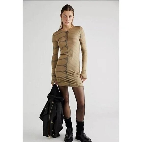 Nicholas K Dresses & Skirts - Nicholas K X Free People Tie Dye Carlo Tee T-Shirt Dress Dessert Pebble Size XL